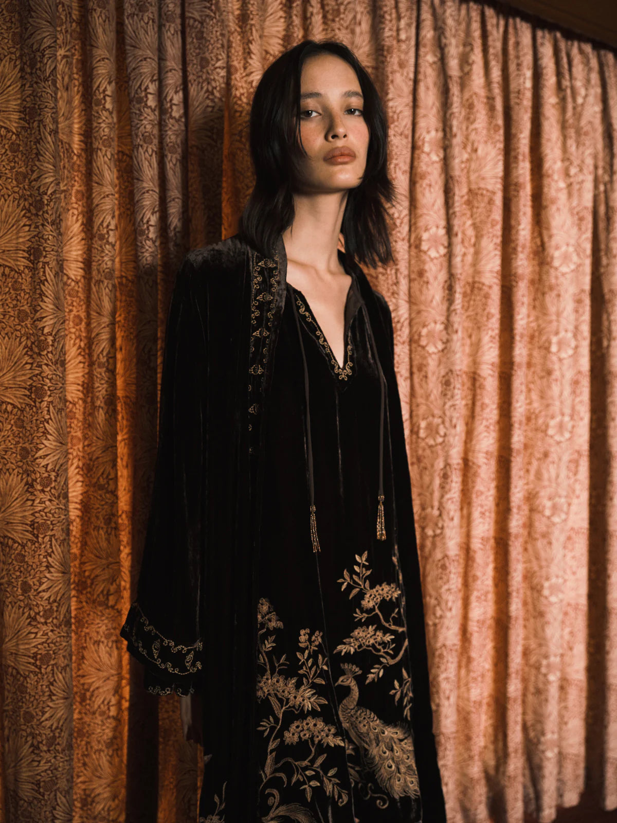 Johnny Was | Molly Velvet Kimono Coat | Chocolate