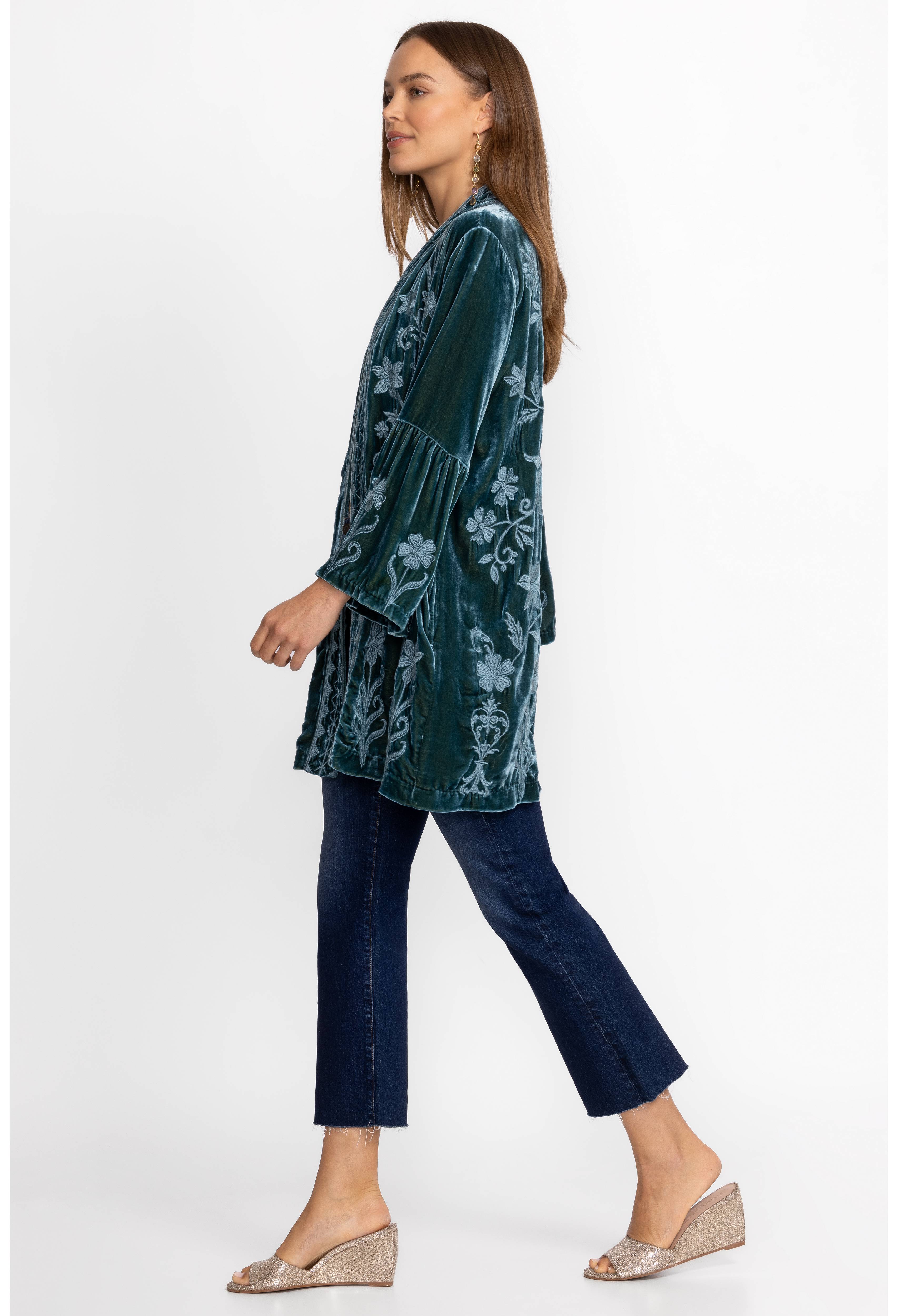 Johnny Was | Velvet Ruffle Sleeve Kimono | Talitha