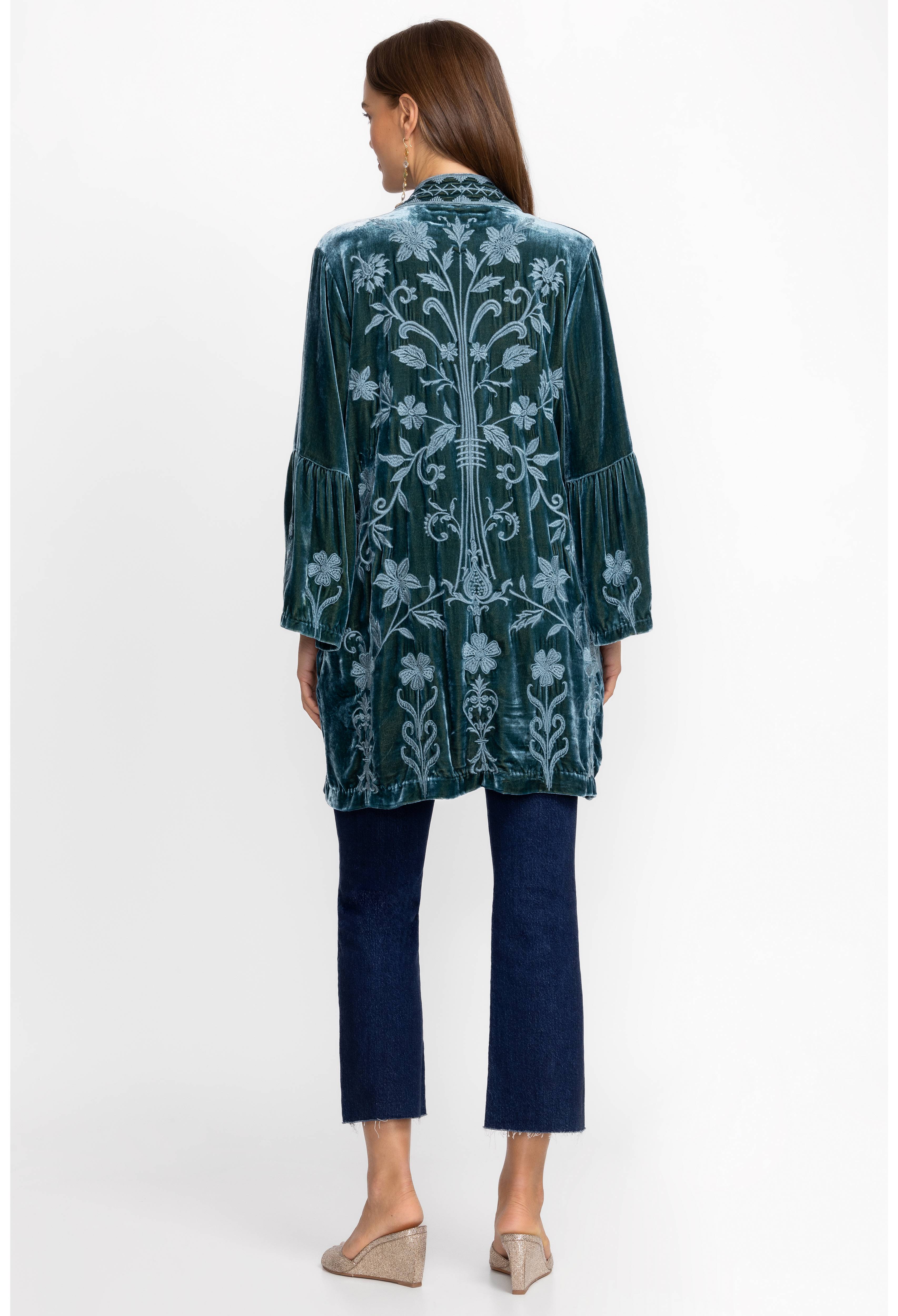 Johnny Was | Velvet Ruffle Sleeve Kimono | Talitha