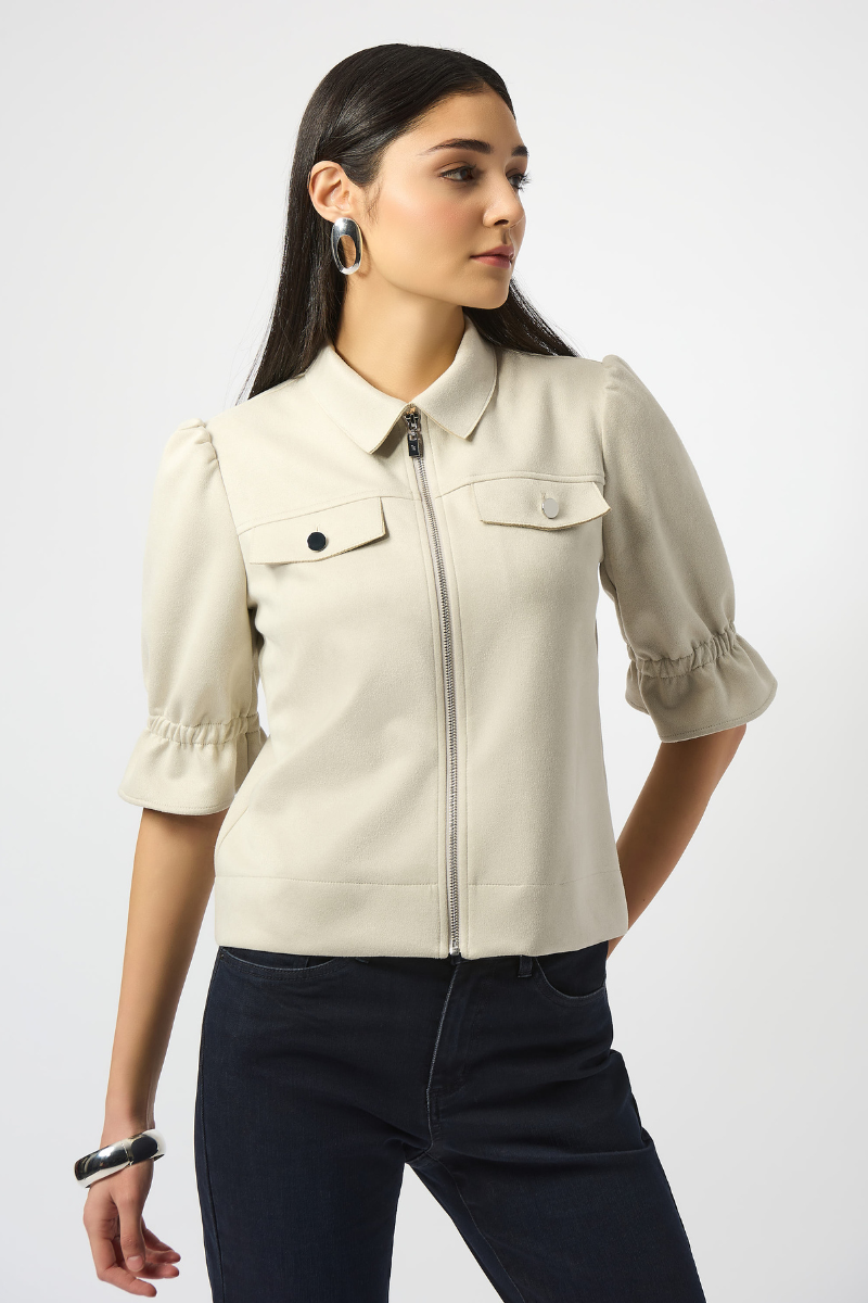 Joseph Ribkoff | Collared Casual Jacket | Moonstone