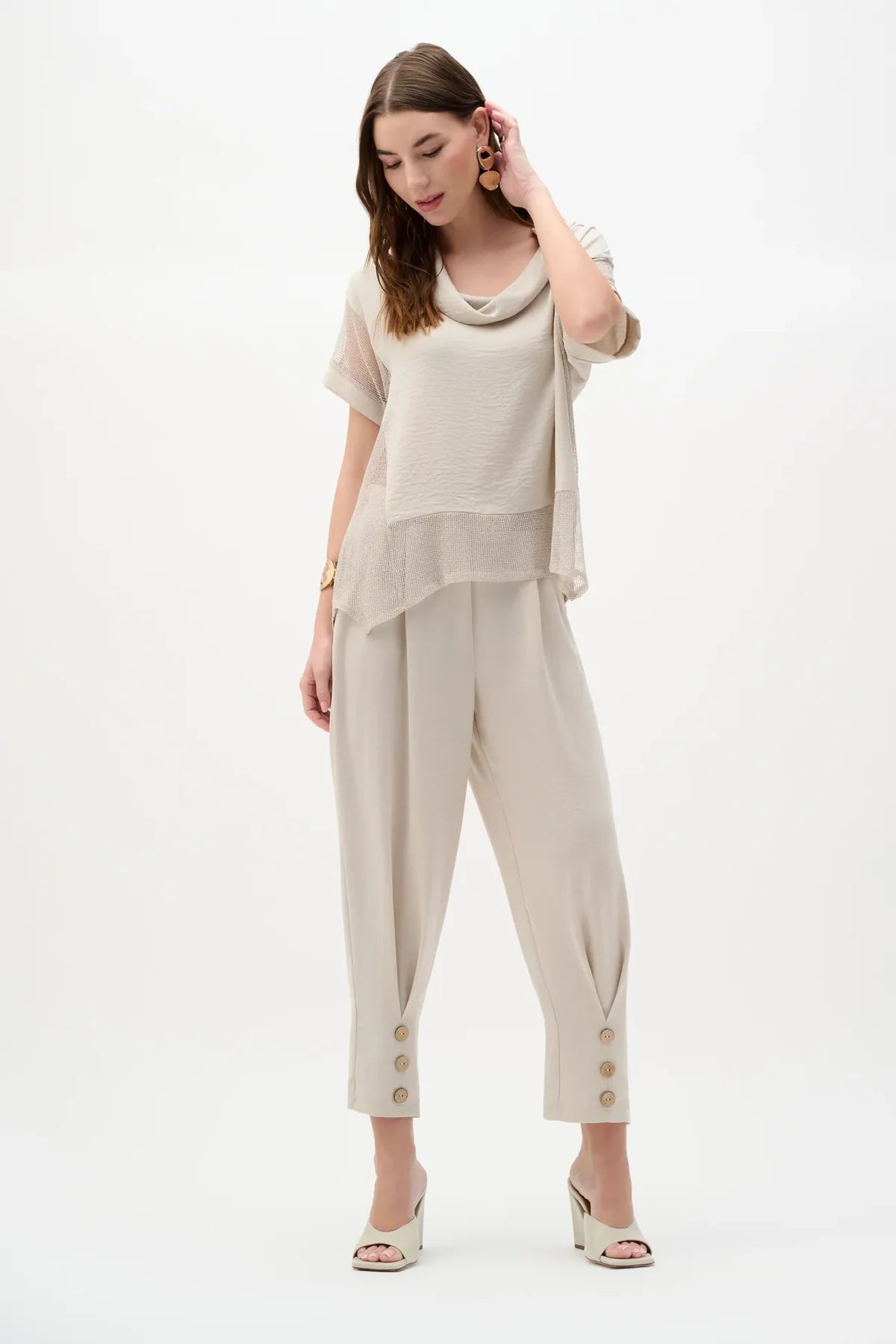 Joseph Ribkoff | Gauze Pull On Barrel Pants | Moonstone