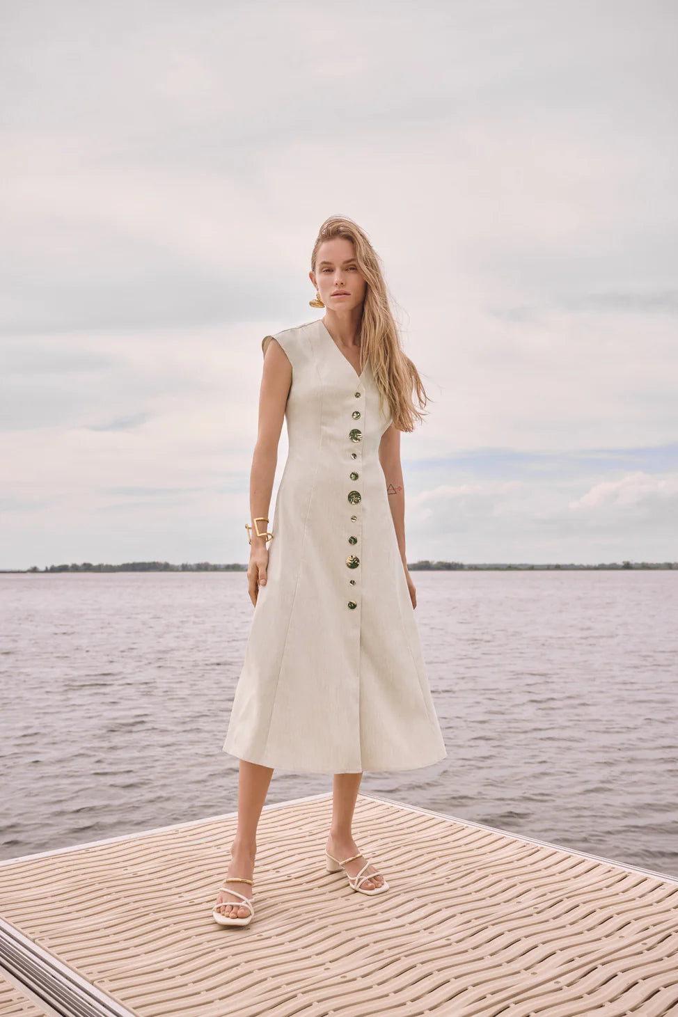 Joseph Ribkoff | Melange Fit & Flare Dress | Natural