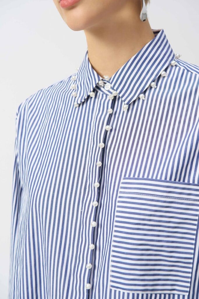 Joseph  Ribkoff | Shirt Stripe with Pearls