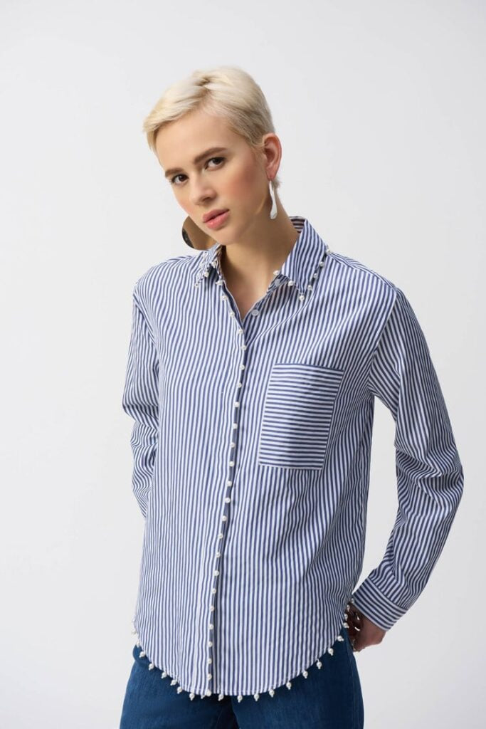 Joseph  Ribkoff | Shirt Stripe with Pearls