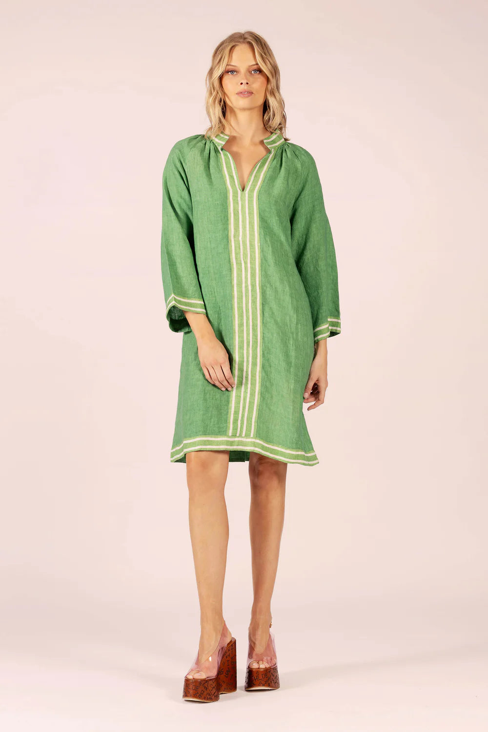 Lola | Alegra Linen Dress | Emerald