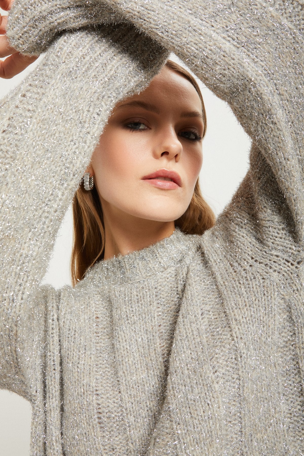 Ottod'Ame | Sweater with Lurex | Grey