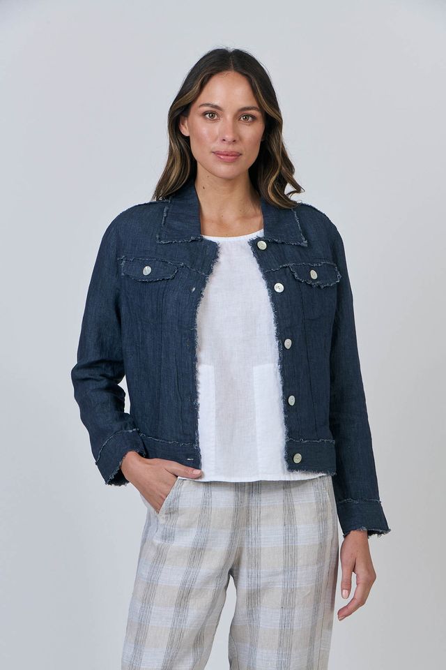 Naturals | Button Through Jacket | Poseidon