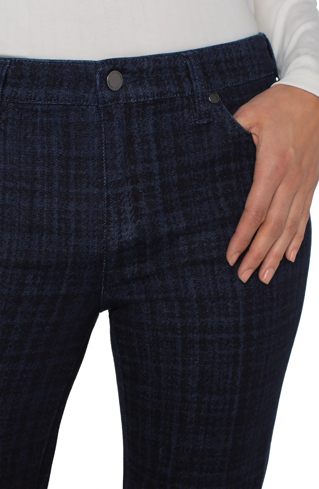 Liverpool Jeans | Hannah Flare | Indigo Plaid
