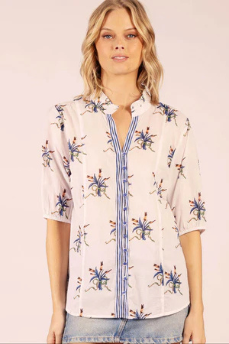 Lola | King Shirt | Spray Navy White