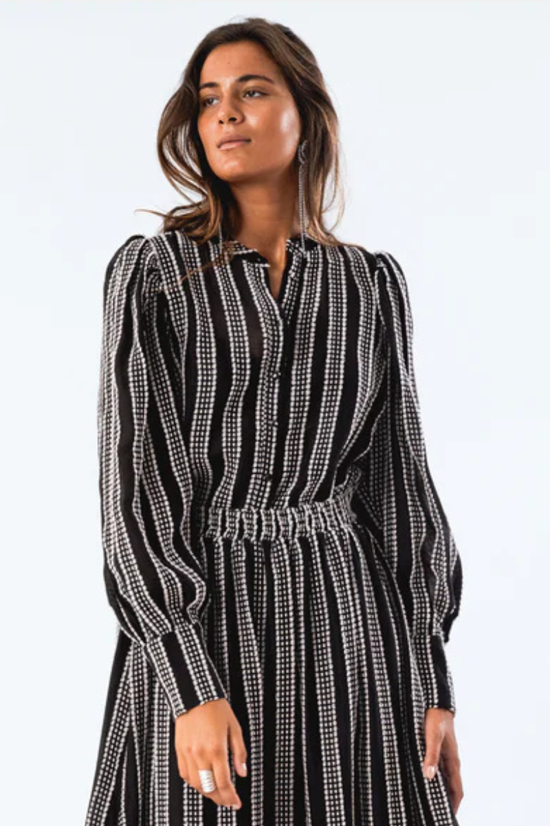Lollys Laundry | Rora Shirt | Black w White Stripes