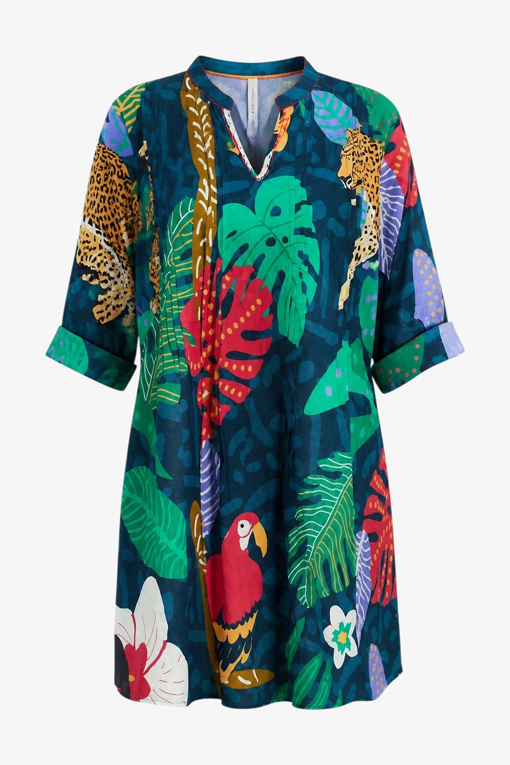 Lulalife | Jungle Fever Tuck Dress | Navy