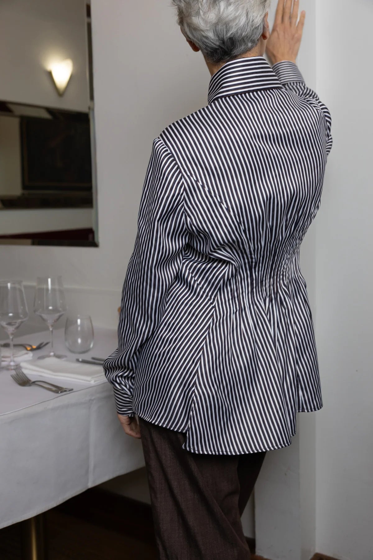 Maud Dainty | Keyes Top | Blue/Brown Stripe