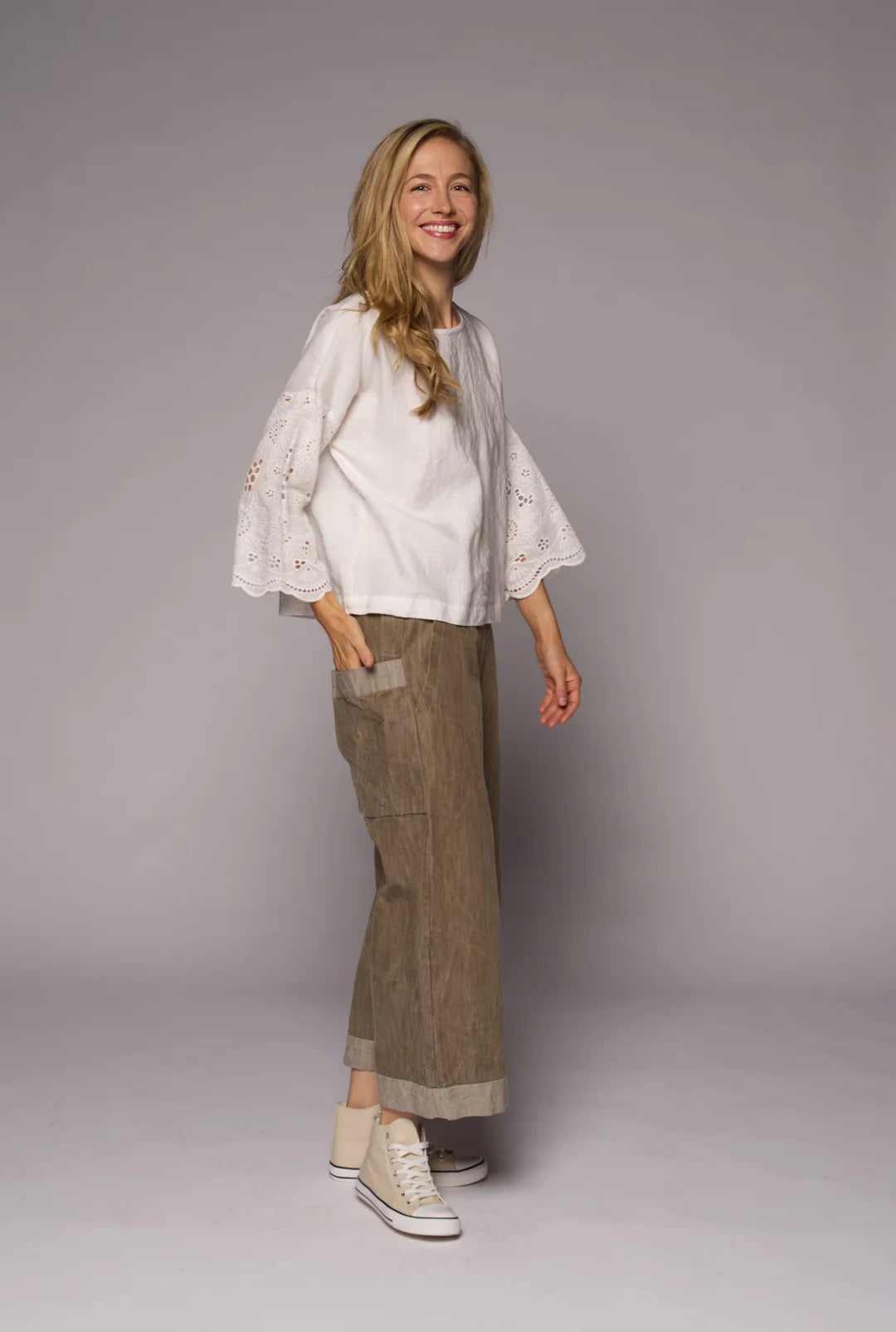 Muse | Alira Denim Pants | Khaki