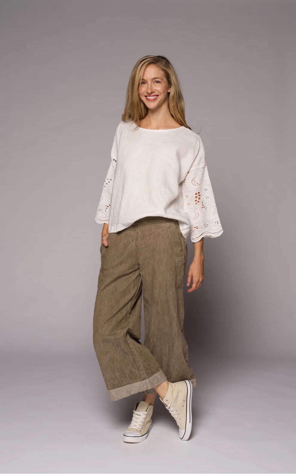 Muse | Alira Denim Pants | Khaki