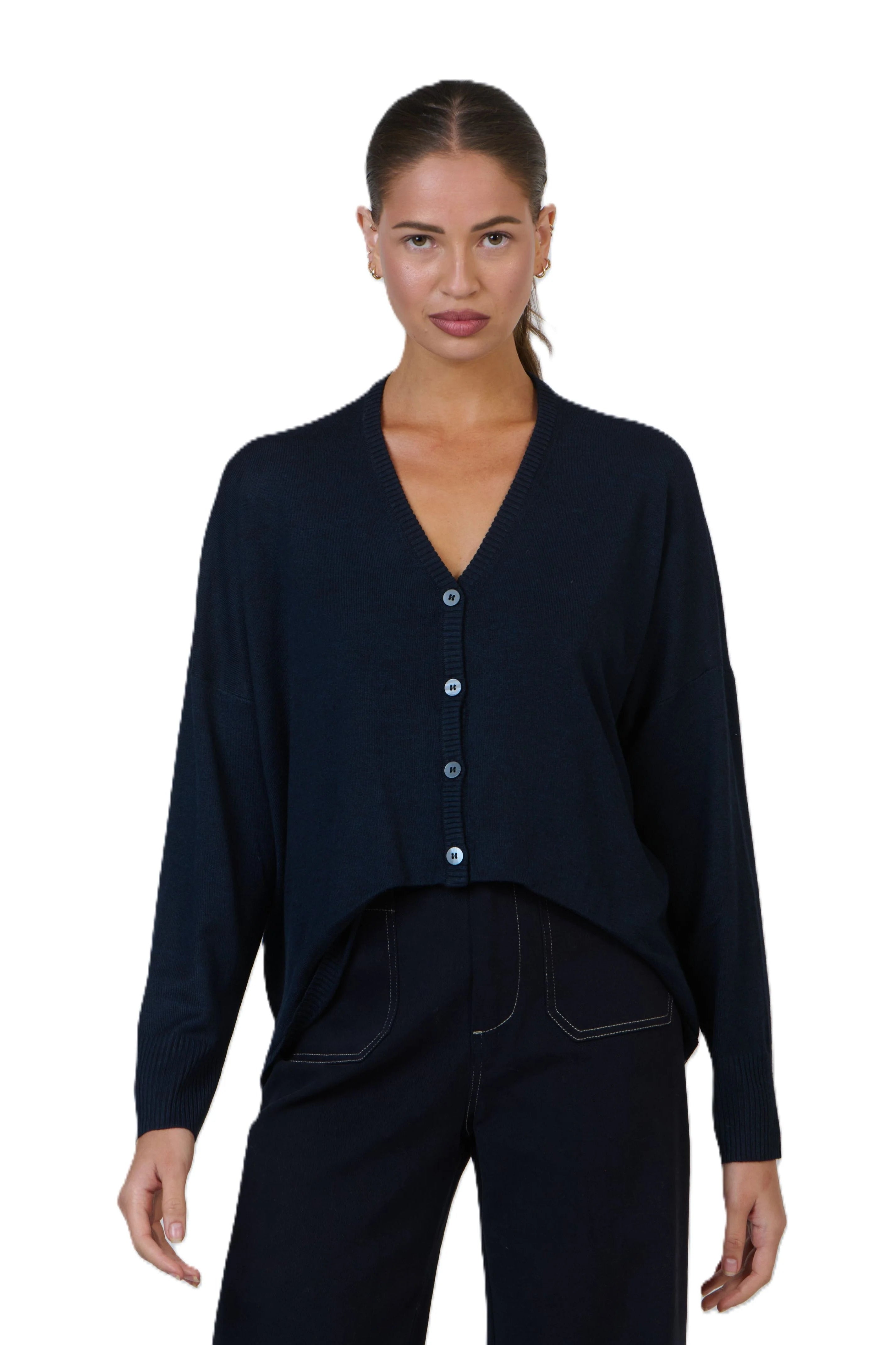 Namastai | V Neck Button Up Cardigan | Blue