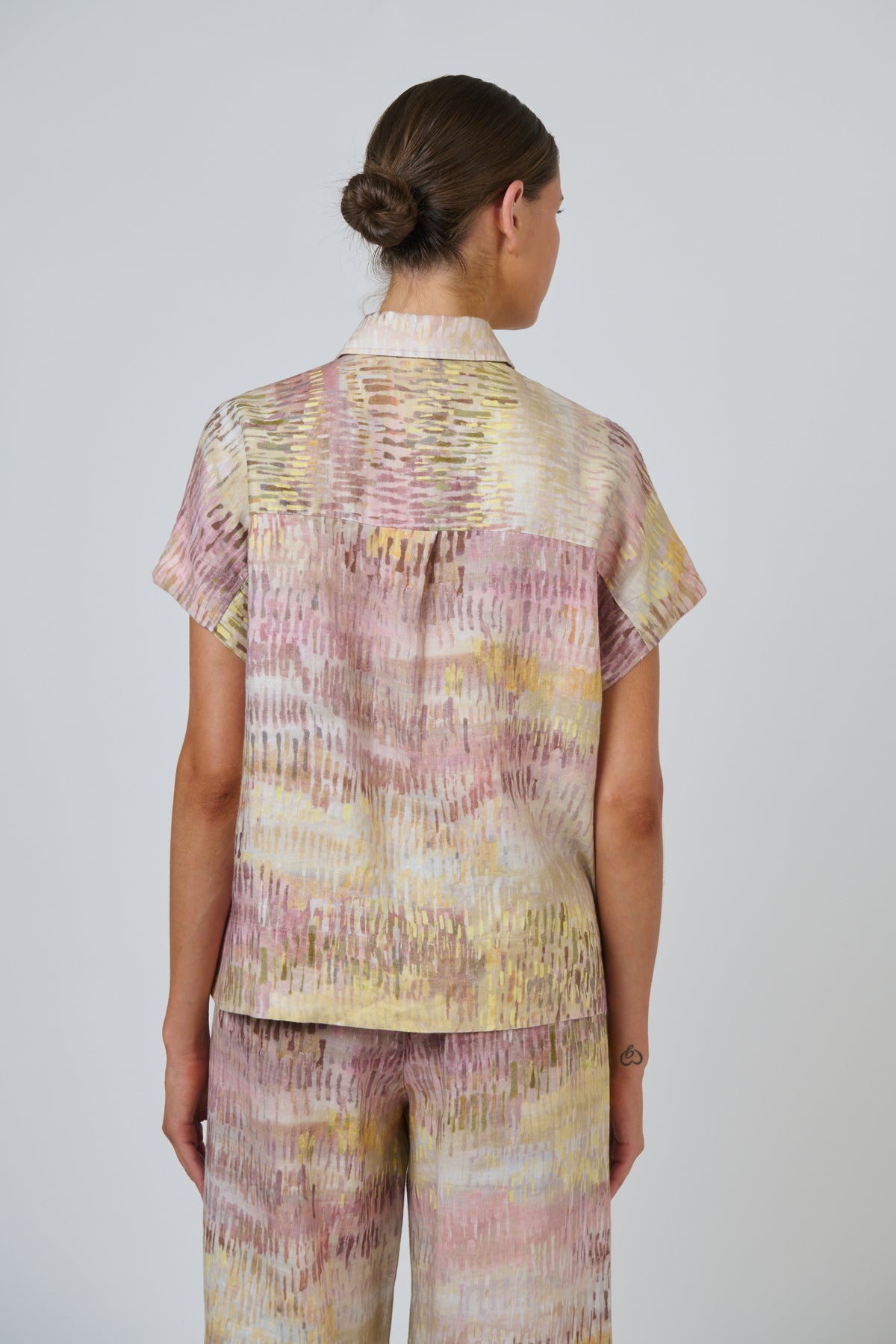 Naturals | Linen Button Through Collar Top | Jardin