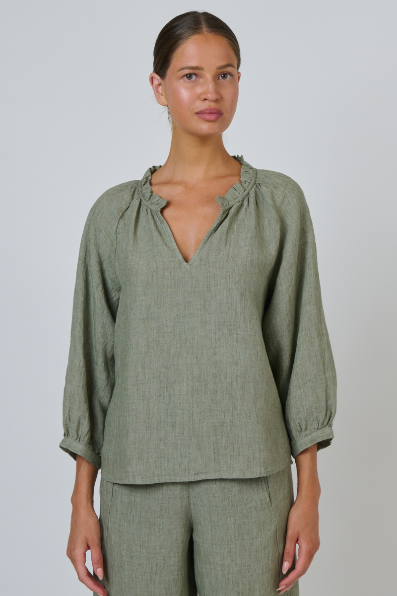 Naturals | Linen Top | Artichoke