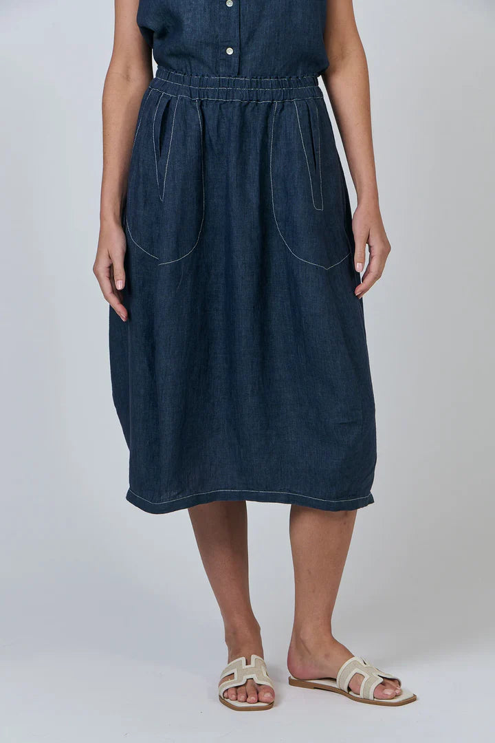 Naturals | Skirt with Front Pockets | Poseidon