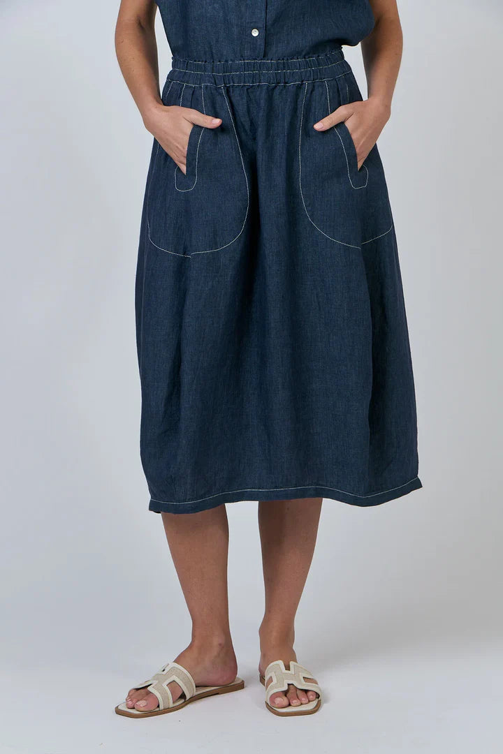 Naturals | Skirt with Front Pockets | Poseidon
