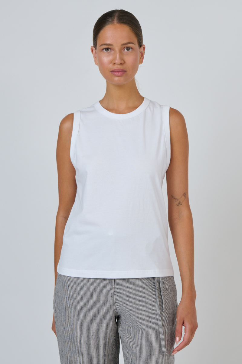 Naturals | Cotton Sleeveless Top | White
