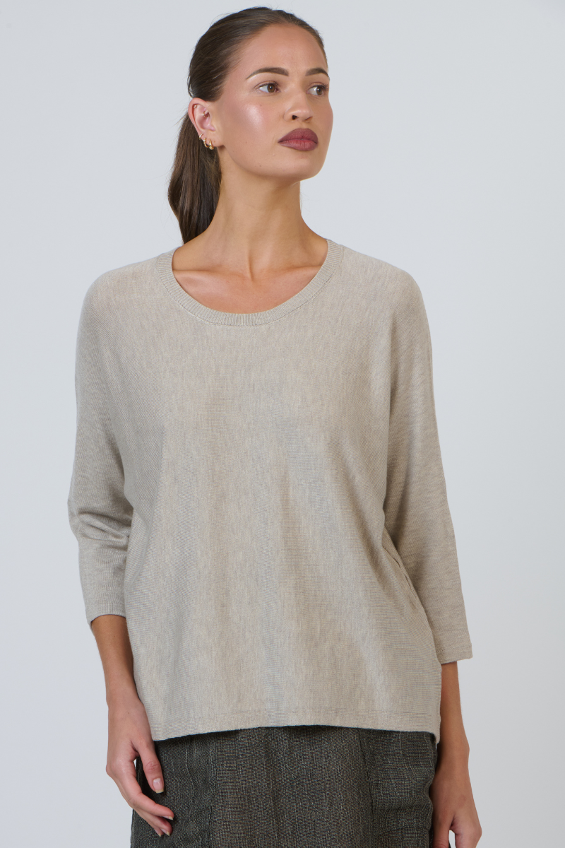 Naturals | Round Neck Short Sleeve Jumper | Green