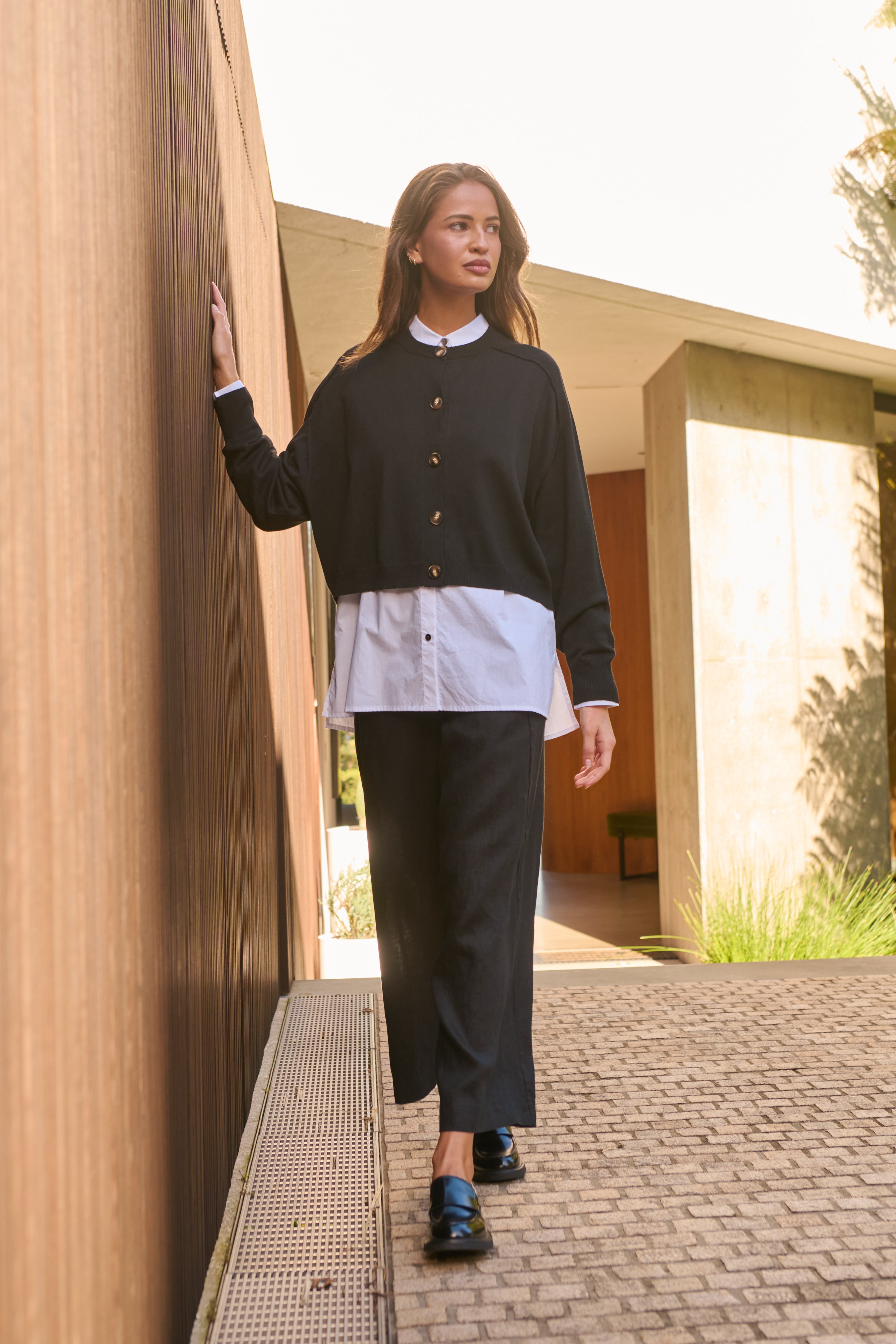 Naturals | High Waisted Pants with Front Seam | Bikie