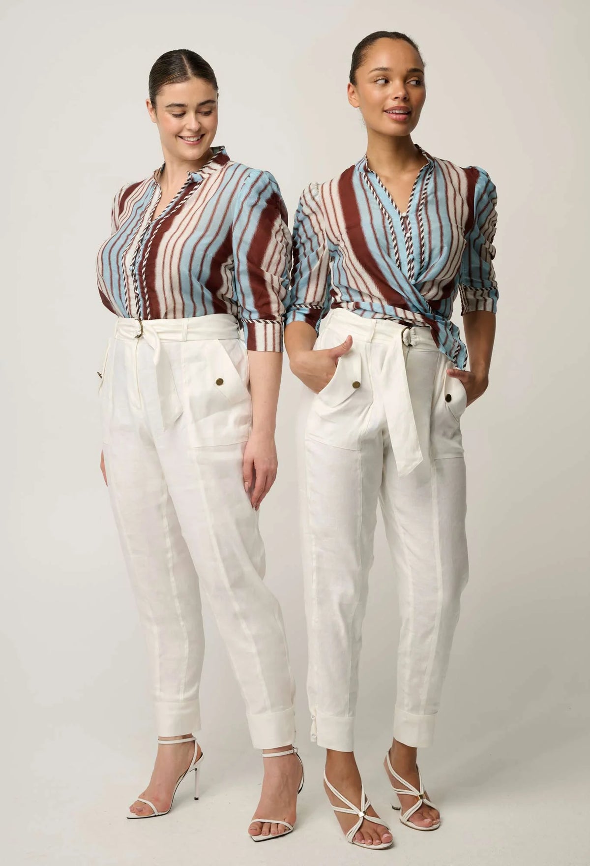 Once Was | Calantha Cotton Silk Blouse | Iridescent Stripe