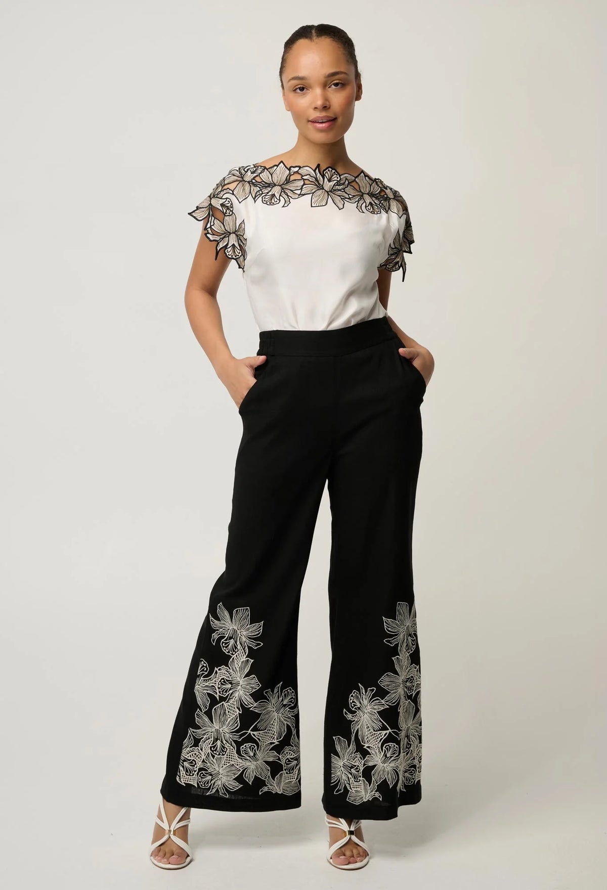 Once Was | Eleanor Cupro Wide Neck Top | Ivory