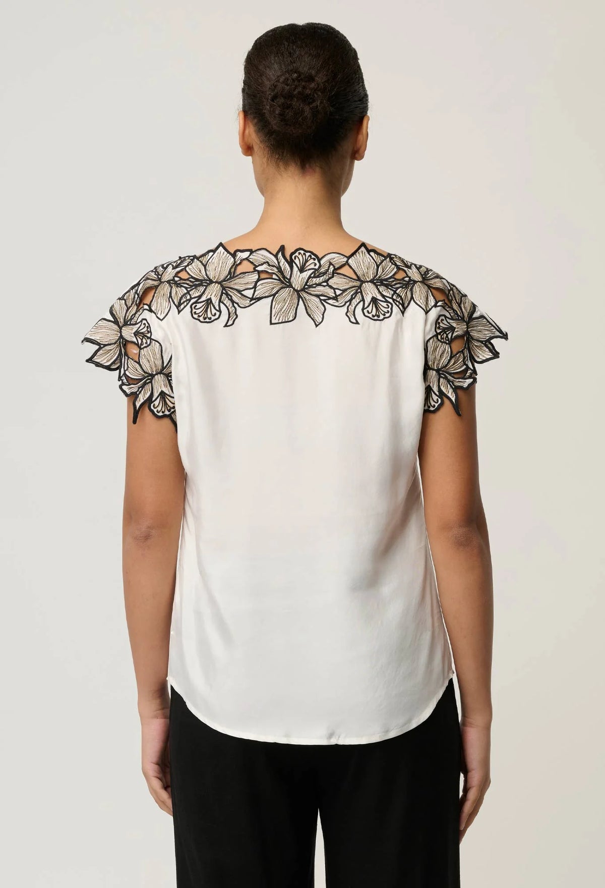 Once Was | Eleanor Cupro Wide Neck Top | Ivory