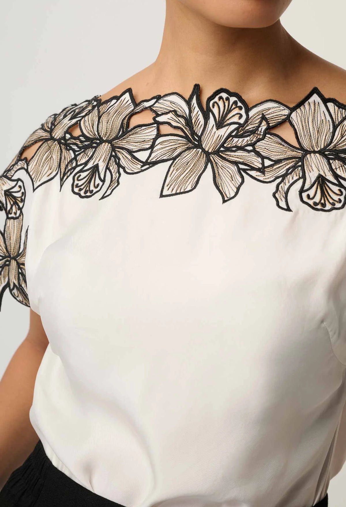 Once Was | Eleanor Cupro Wide Neck Top | Ivory