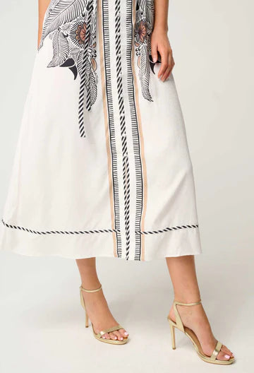 Once Was I Malika Dobby Contrast Flutter Sleeve Dress I Ivory Casablanca