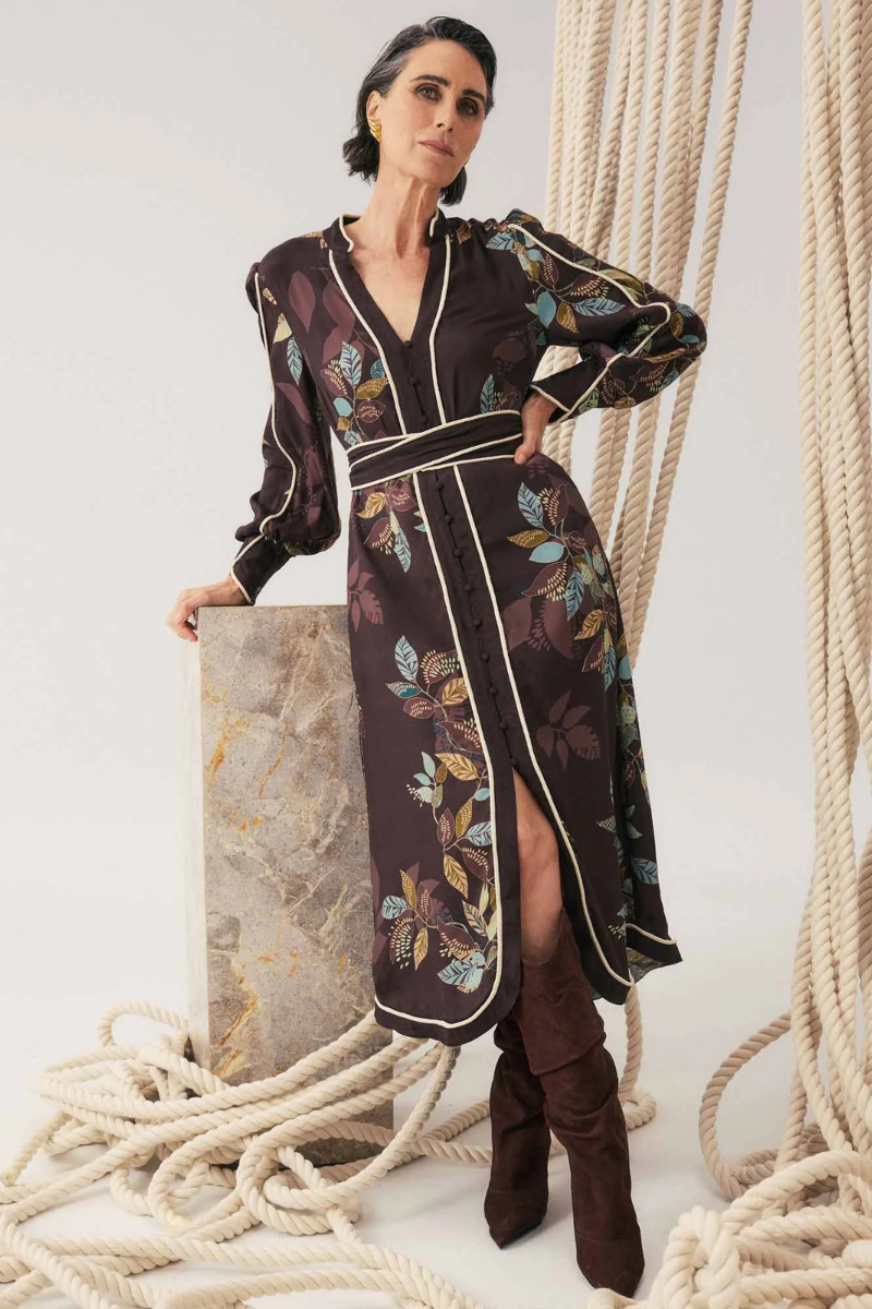Once Was | Camille Faille Curved Hem Dress | Ember Vines