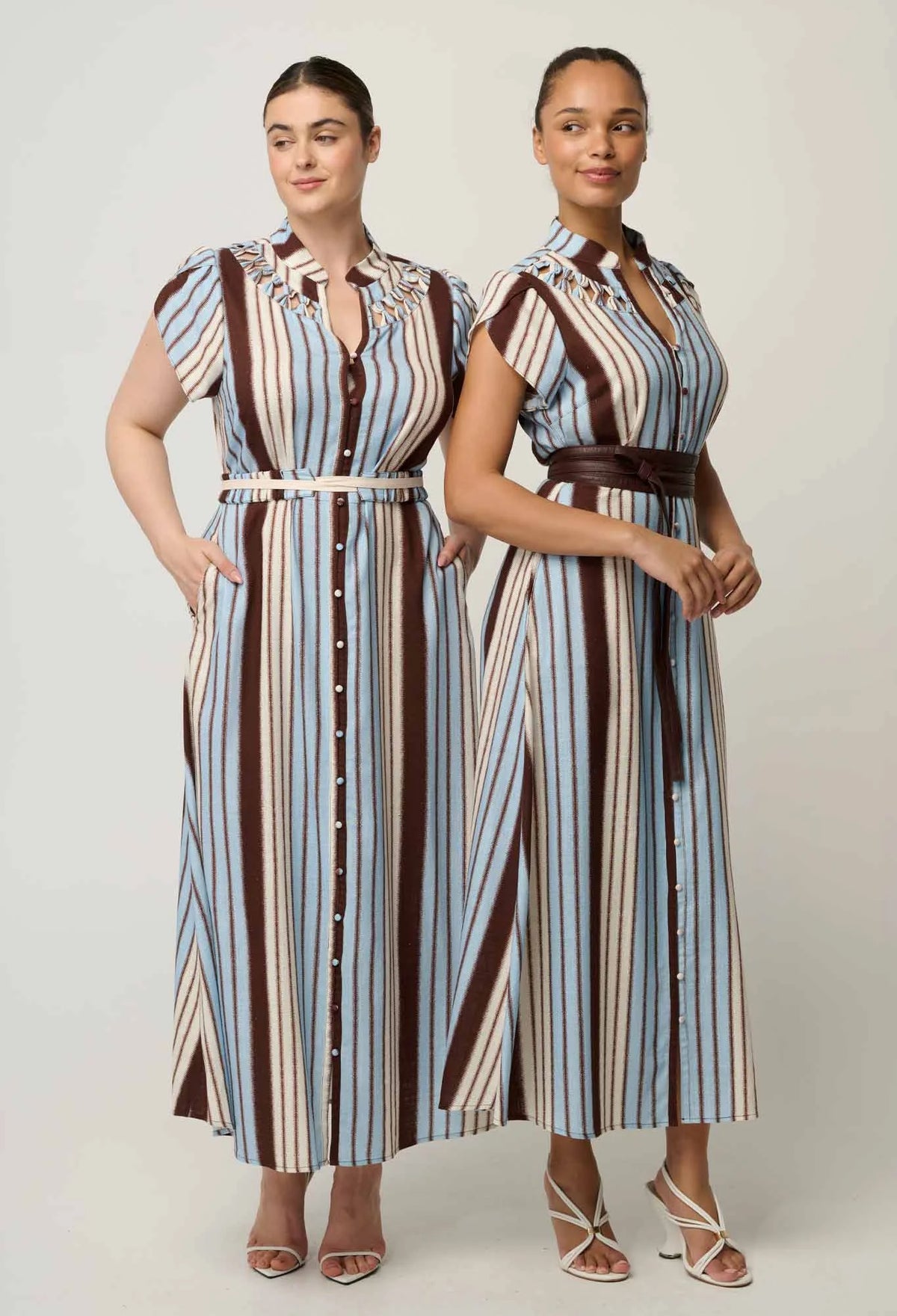 Once Was | Cattleya Smock Detail Dress | Iridescent Stripe