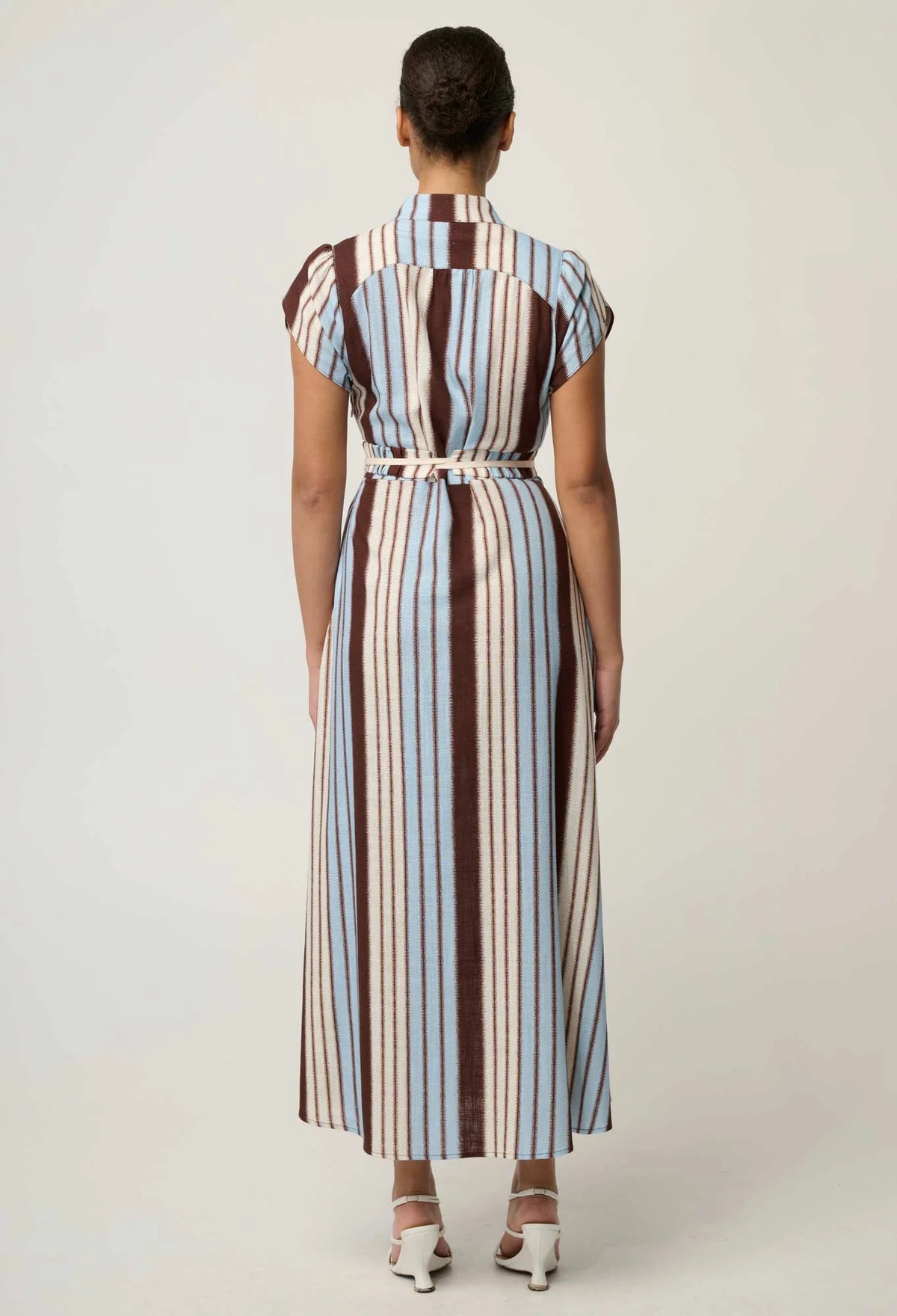 Once Was | Cattleya Smock Detail Dress | Iridescent Stripe