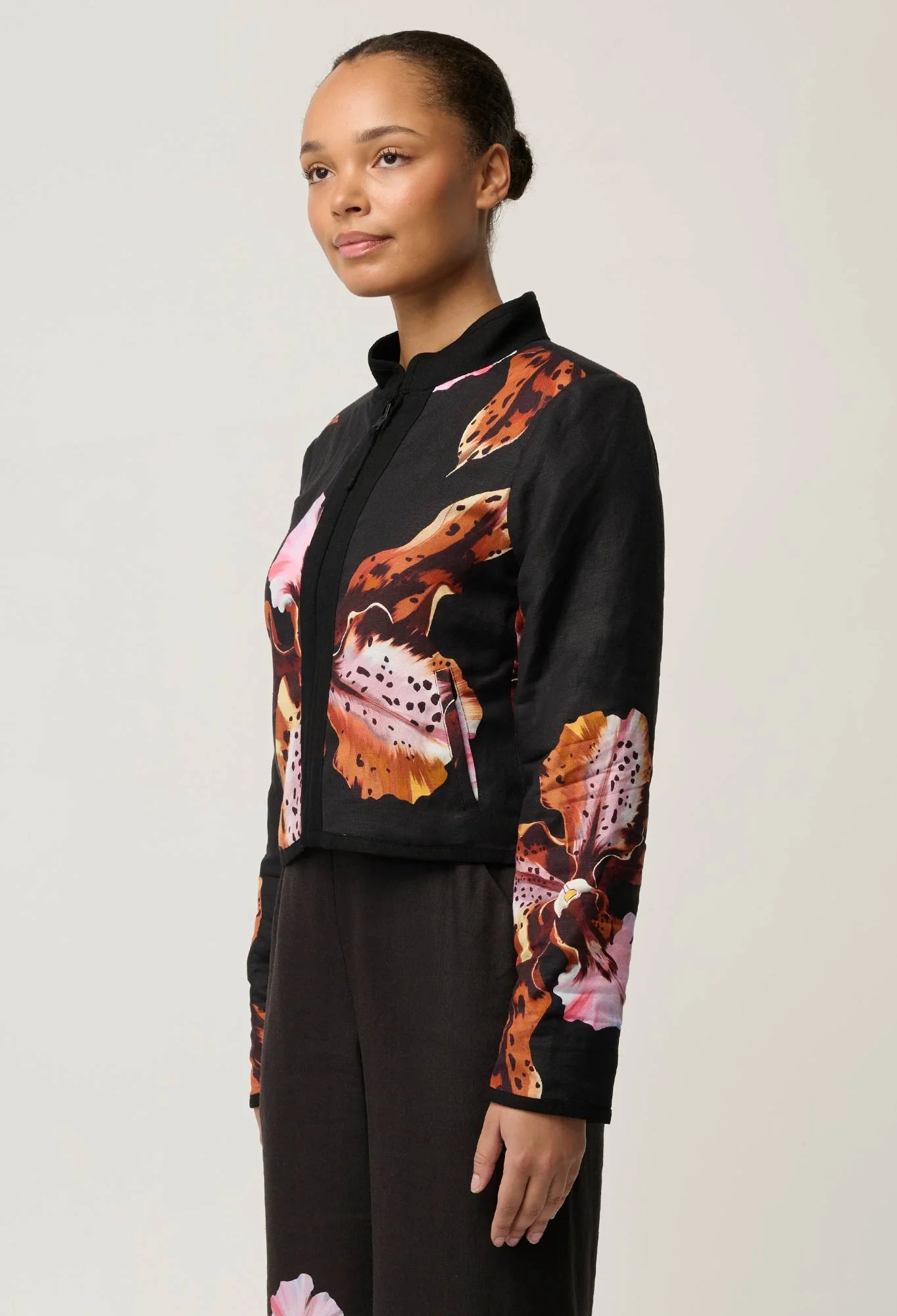 Once Was | Delray Reversible Linen Viscose Jacket | Sunset Orchid
