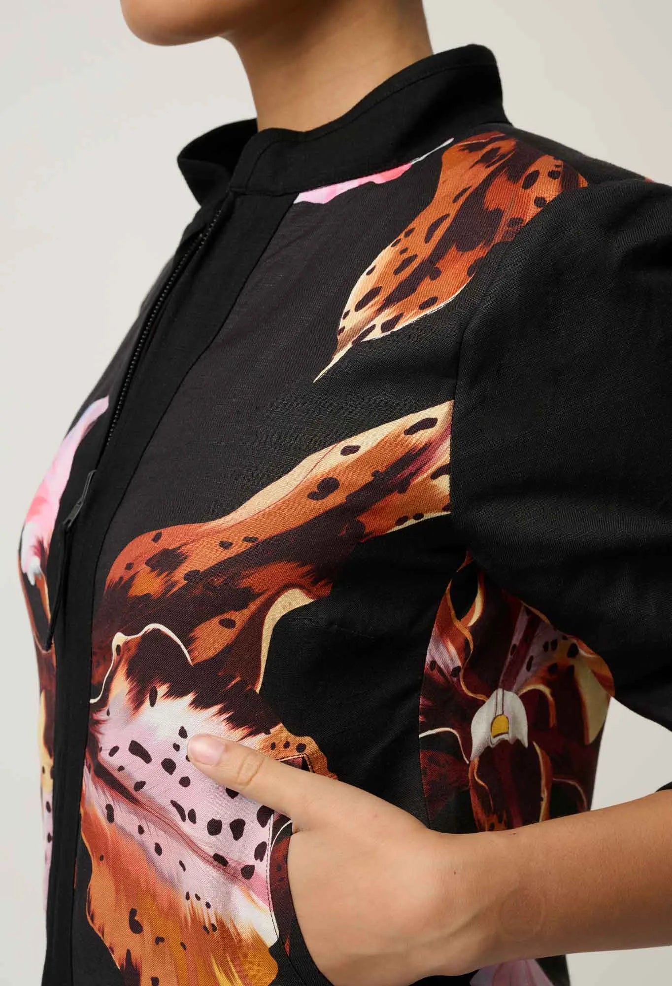 Once Was | Delray Reversible Linen Viscose Jacket | Sunset Orchid