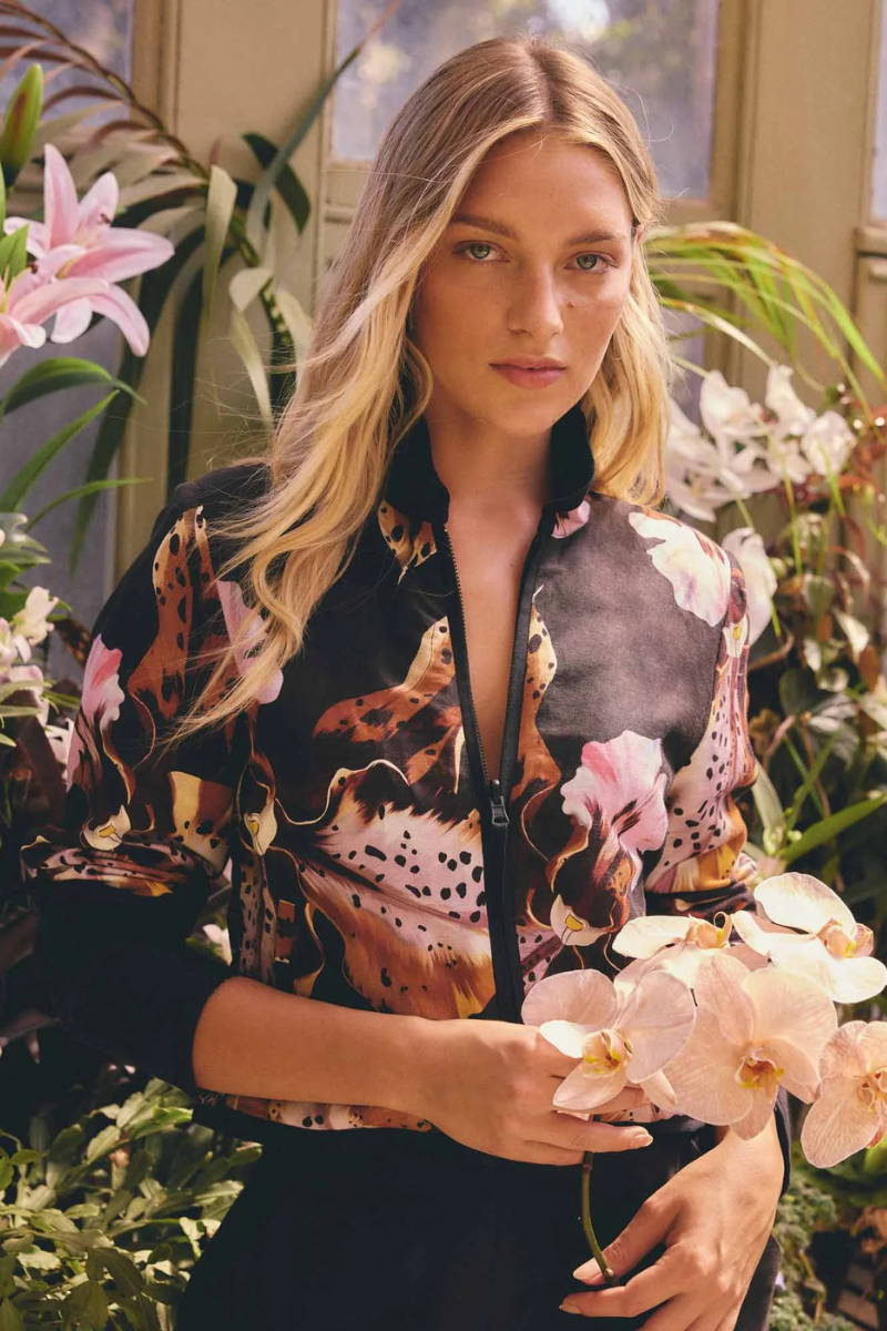 Once Was | Delray Reversible Linen Viscose Jacket | Sunset Orchid