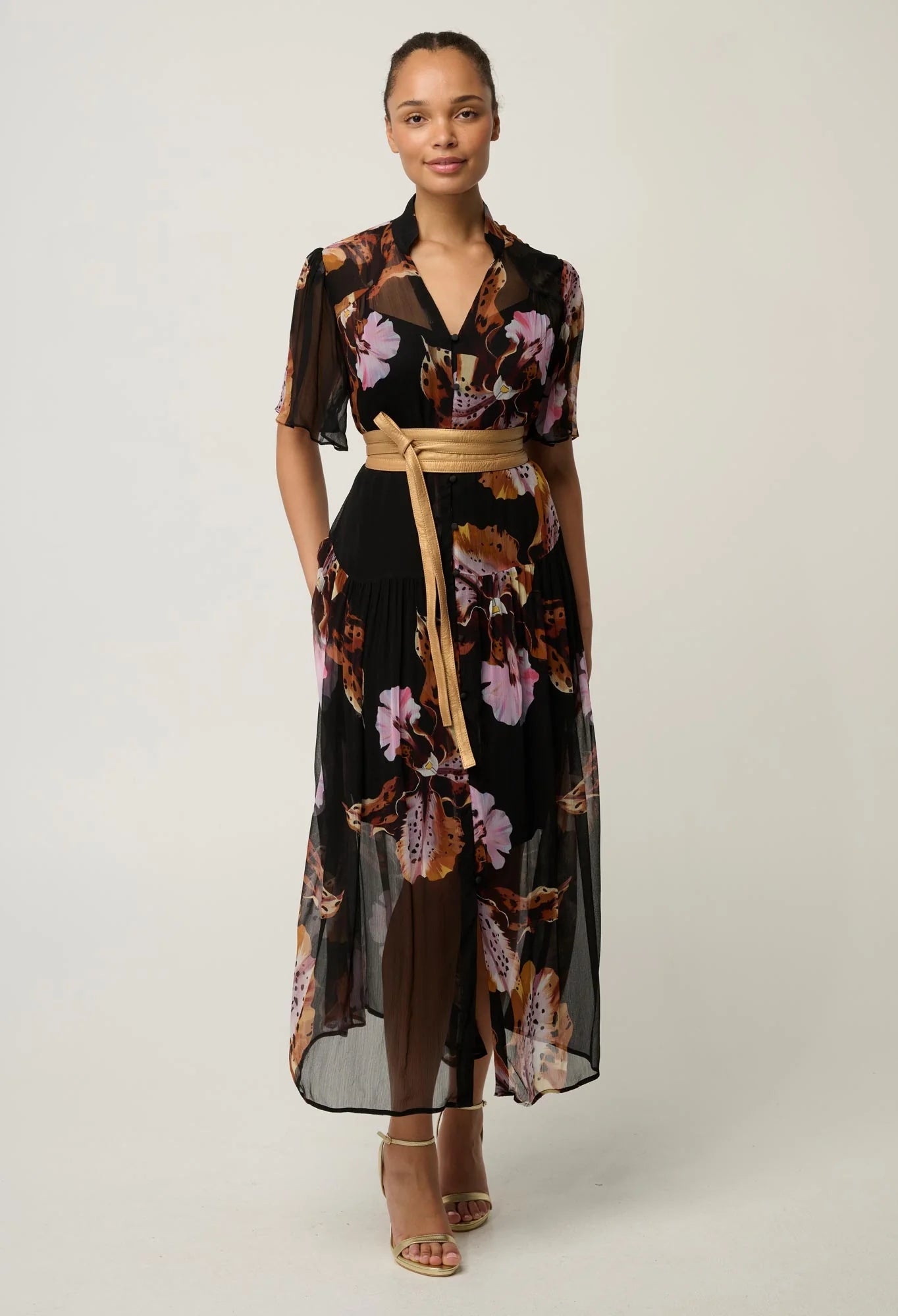 Once Was | Ceres Chiffon Dress | Sunset Orchid