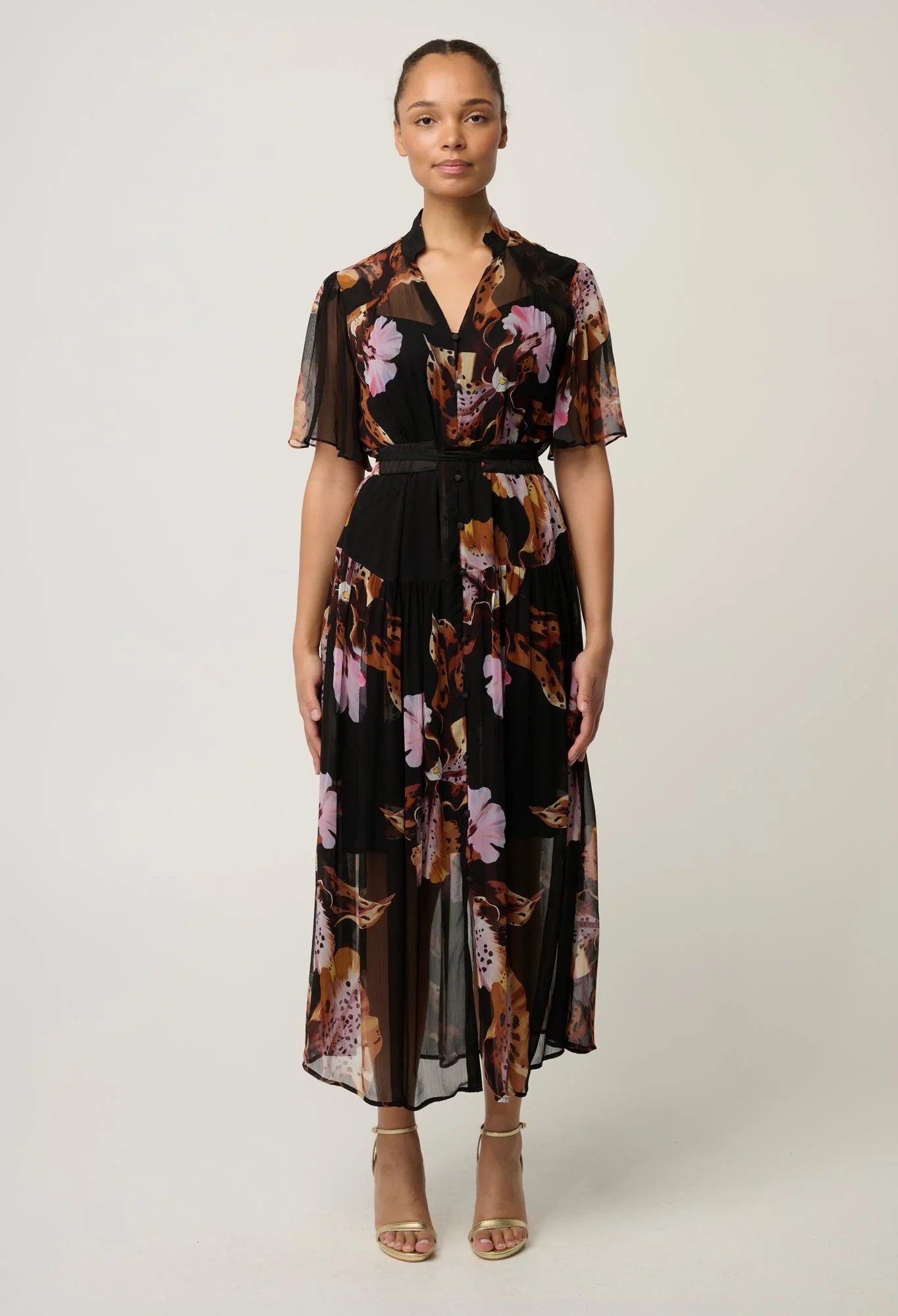 Once Was | Ceres Chiffon Dress | Sunset Orchid