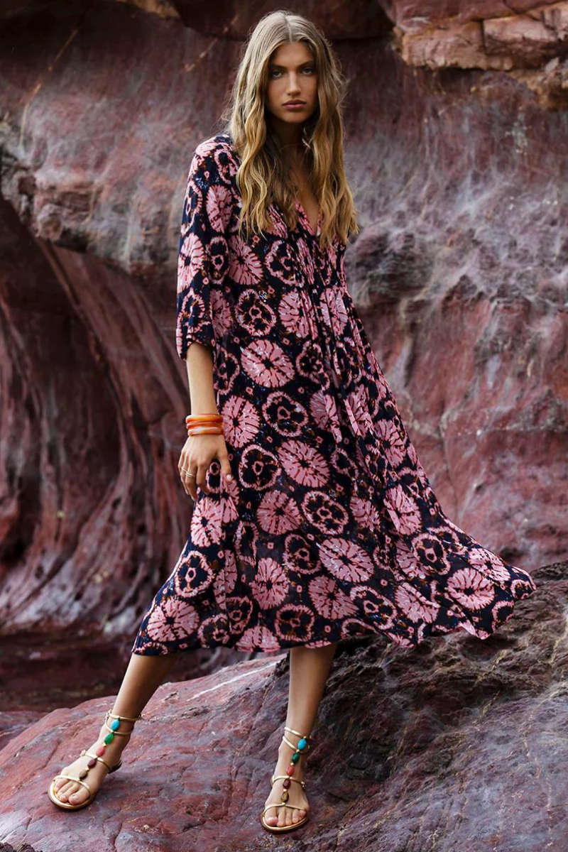 One Season | Mia Dress | Camogli Coral Viscose Coral