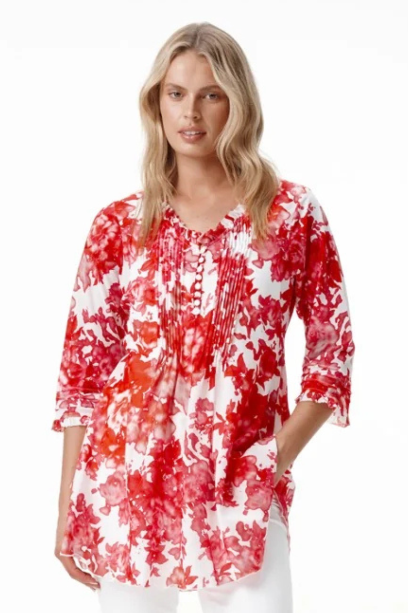 One Season | Poppy Cotton Top | Rose Blanc/White
