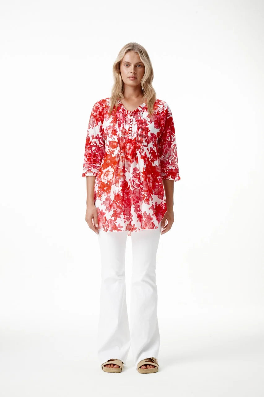 One Season | Poppy Cotton Top | Rose Blanc/White
