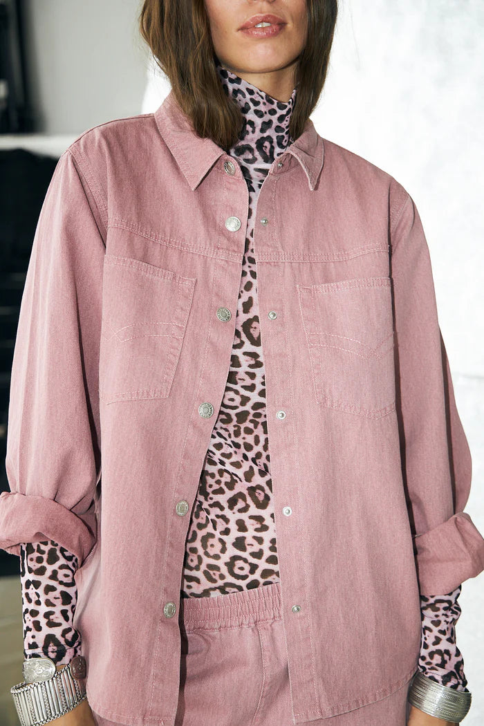 Lolly's Laundry | Orie High Neck Long Sleeve Under Top | Pink