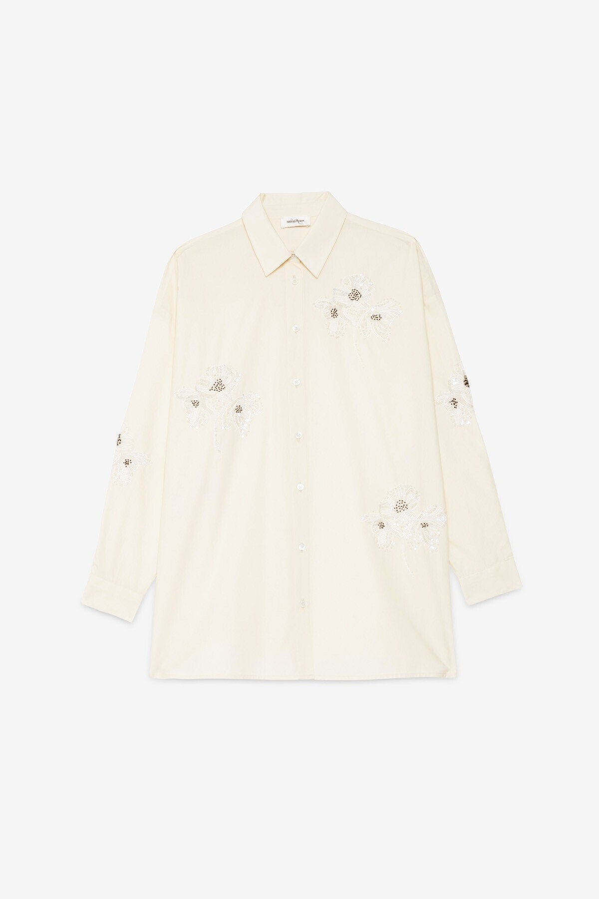 Ottod'Ame | Boyish Embroidered Shirt | Latte