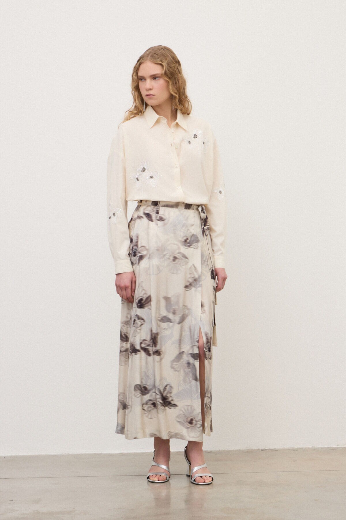 Ottod'Ame | Boyish Embroidered Shirt | Latte