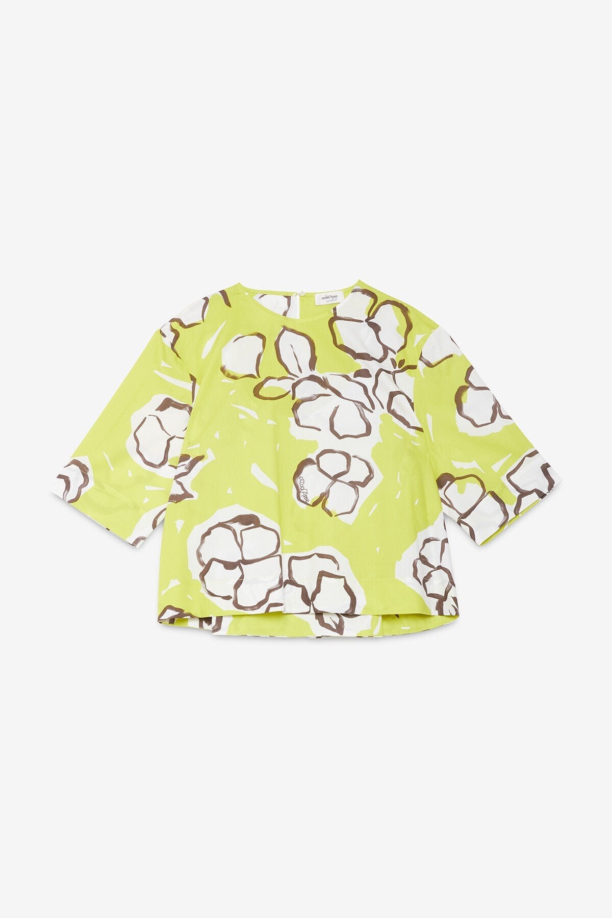 Ottod'Ame | Open Back Blouse | Lime Floral