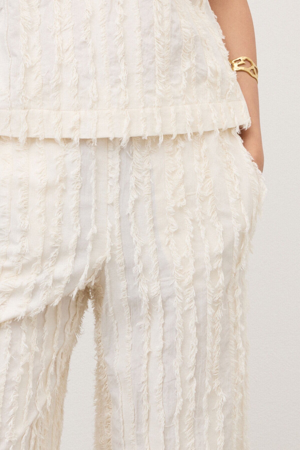 Ottod'Ame | Textured Palazzo Pants | Latte