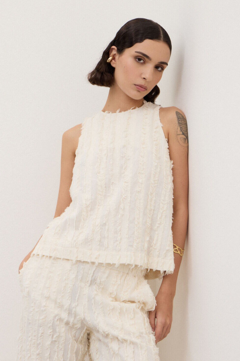 Ottod'Ame | Textured Top | Latte