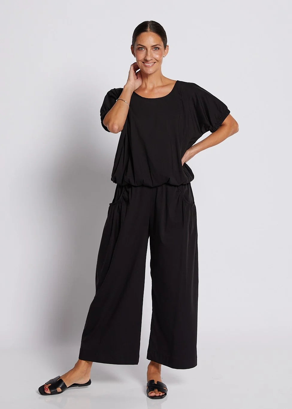 Philosophy | Hucknall 7/8 Wide Leg Pant | Black