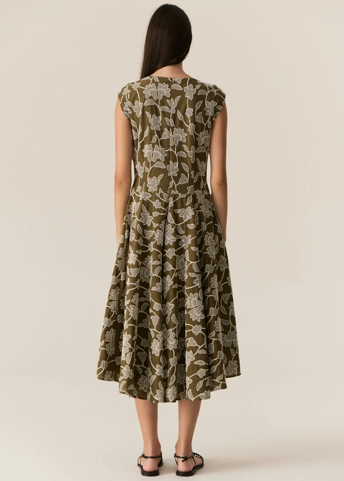 POL | Hugo Dress | Khaki Embroidery